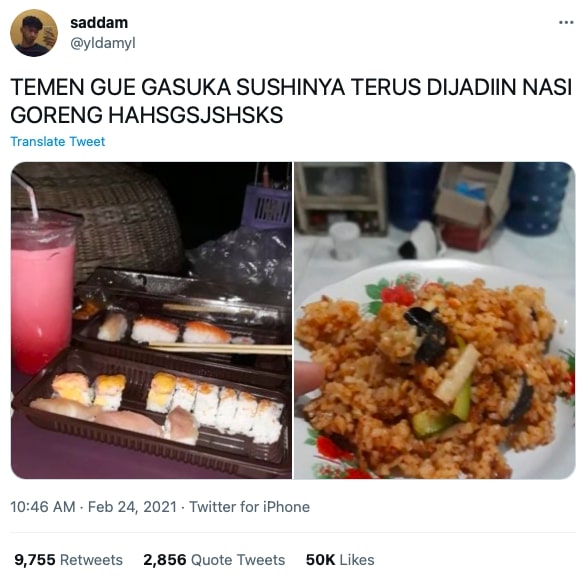 Kelakuan nyeleneh netizen makan sushi ini bikin geleng-geleng kepala